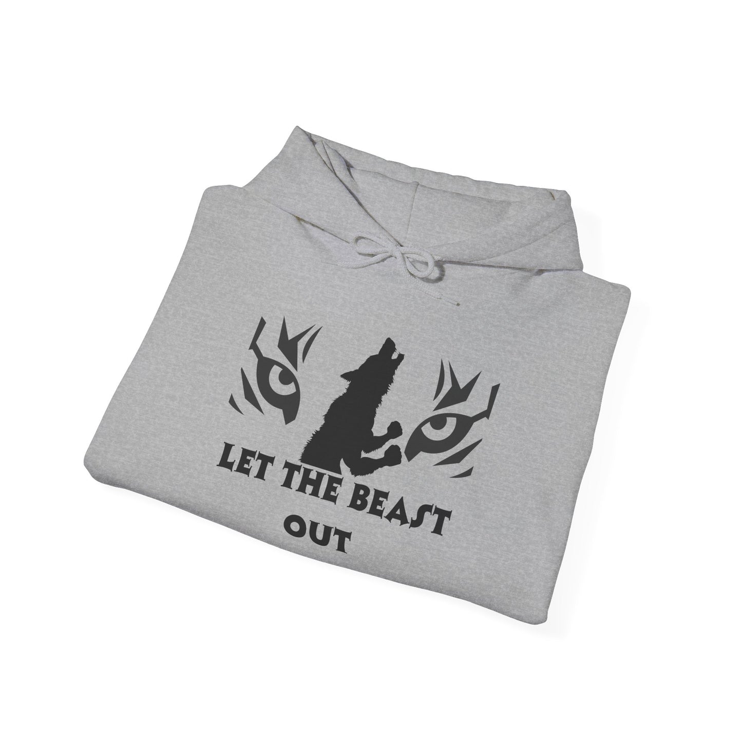 Let the beast out .Beast Mode Hooded Sweatshirt - Unisex Heavy Blend, Cozy Streetwear, Perfect for Animal