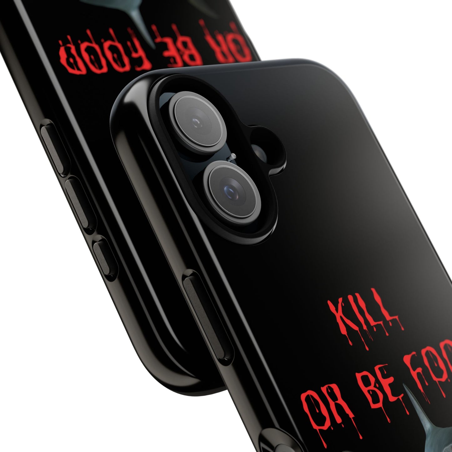 Shark Phone Case with Kill or Be Food Design, Tough Cases for Shark Lovers, Unique Gift for Halloween, Birthday, or Ocean Enthusiasts