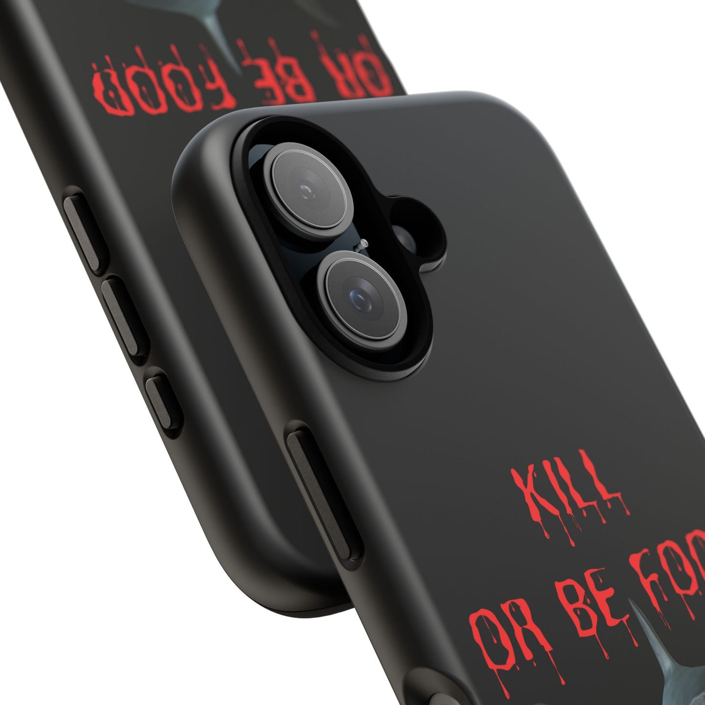 Shark Phone Case with Kill or Be Food Design, Tough Cases for Shark Lovers, Unique Gift for Halloween, Birthday, or Ocean Enthusiasts