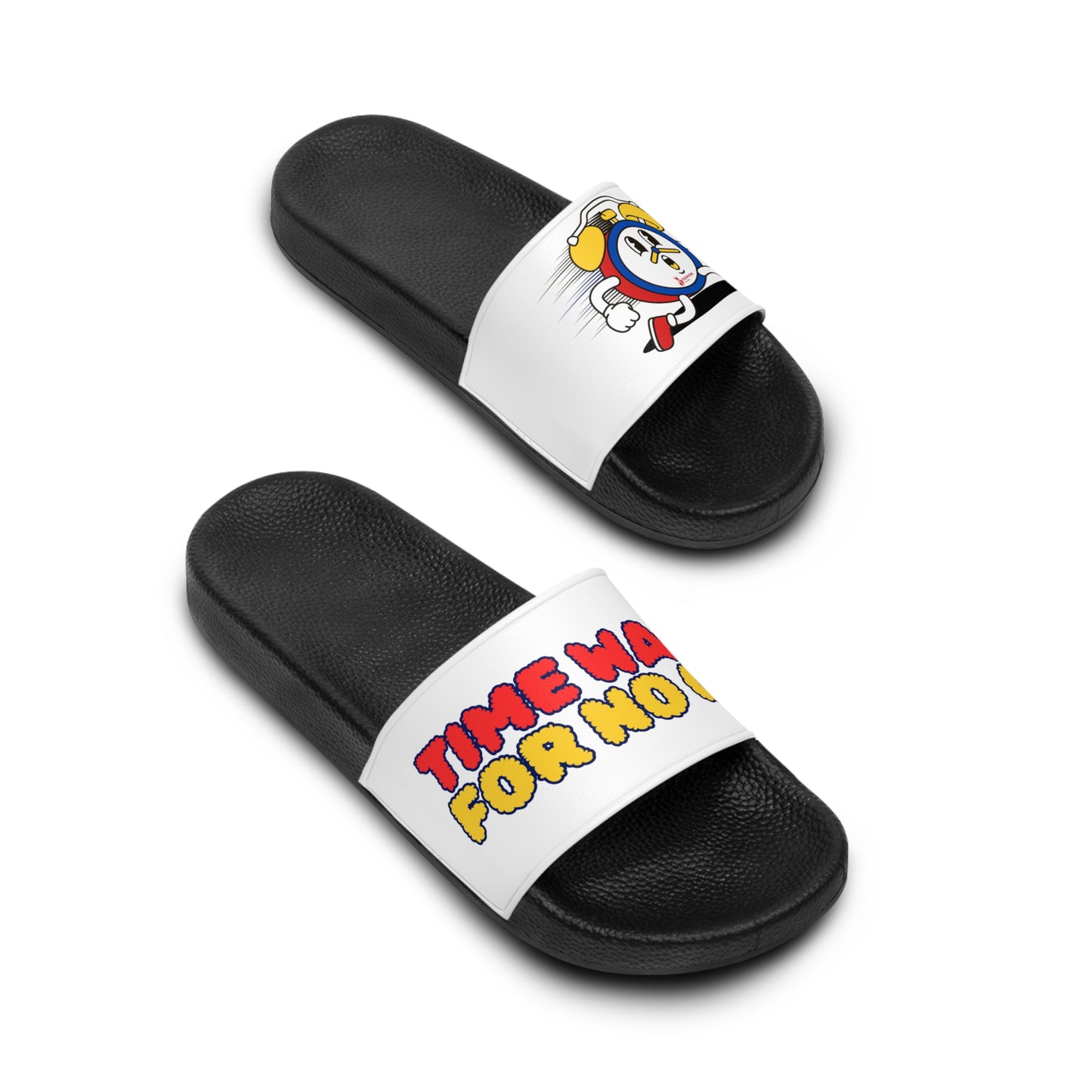 Time waits for no one Casual Beach Slides, Gift for Him, Fun Summer Ventures