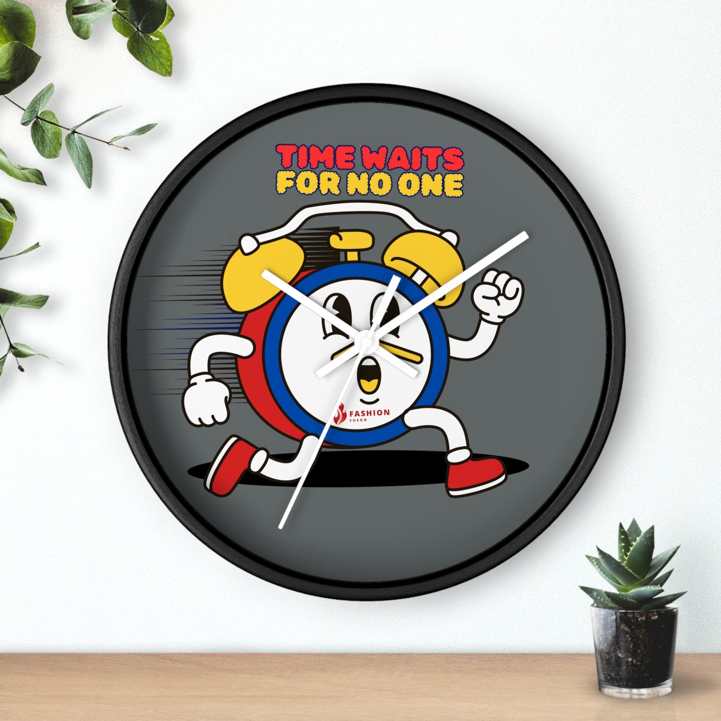 Motivational Wall Clock - Time Waits for No One - Fun Home Decor, Gift Clock for Motivation