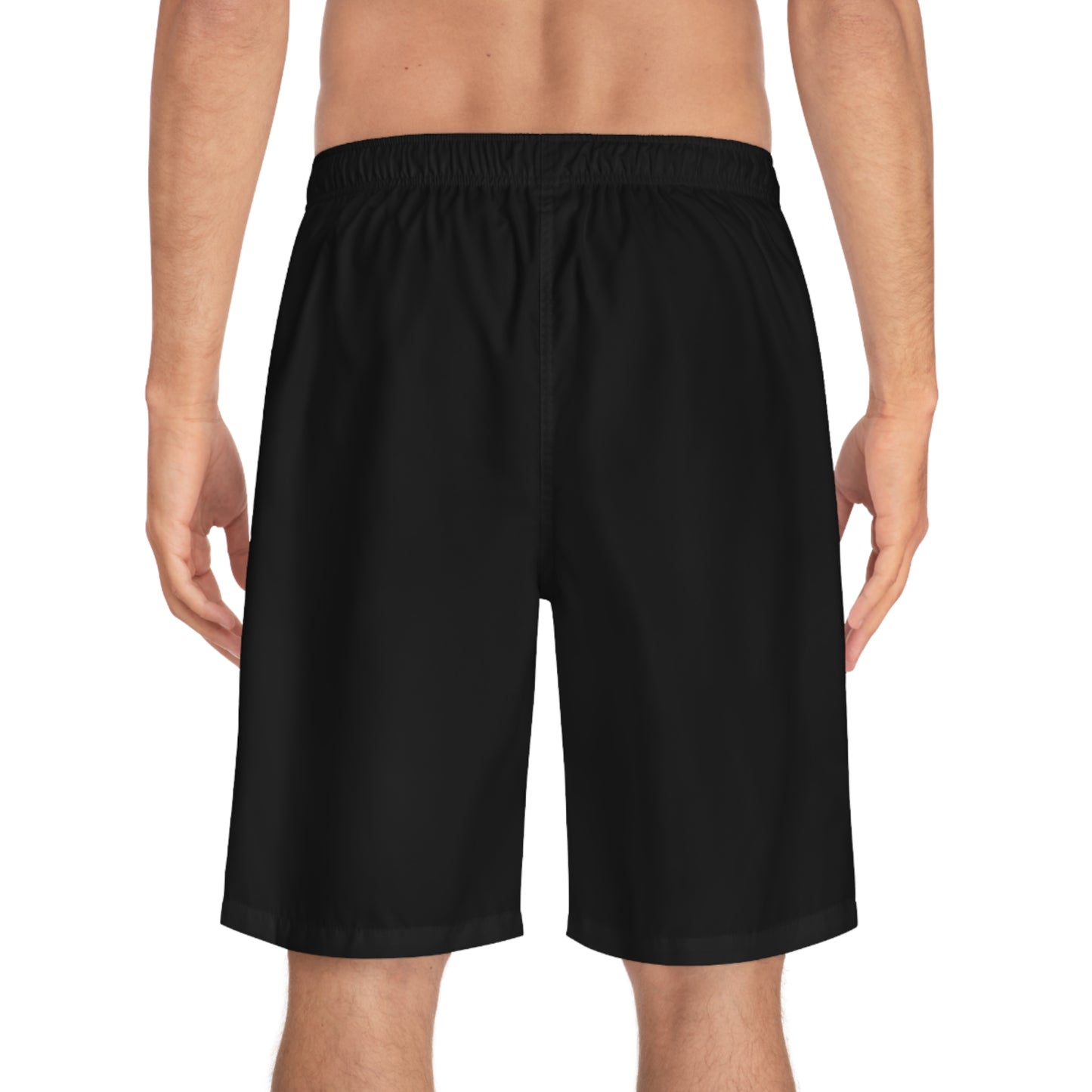 Black Board Shorts - Power Tiger Design for Beach and Pool
