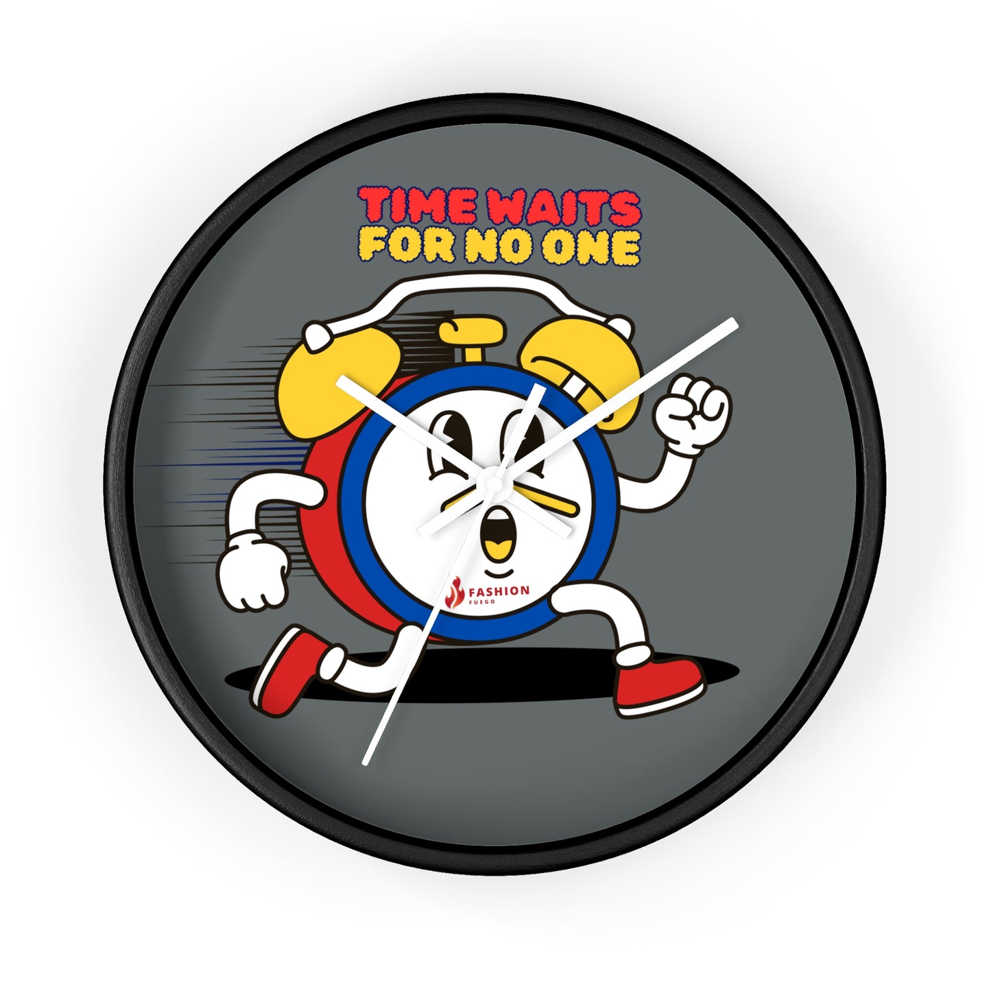 Motivational Wall Clock - Time Waits for No One - Fun Home Decor, Gift Clock for Motivation