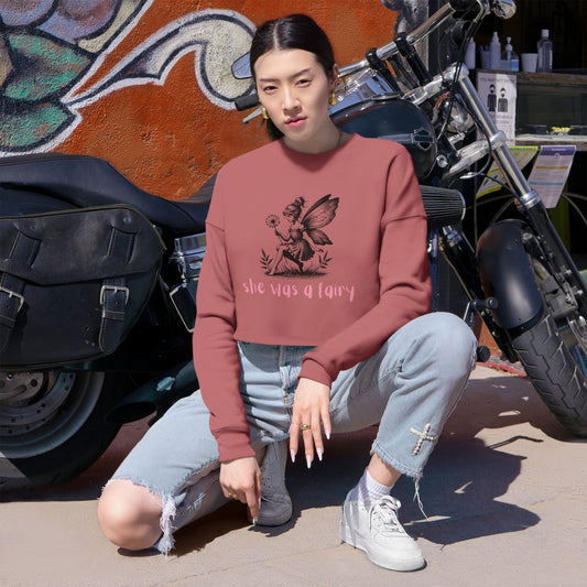 She was a Fairy Dream Women's Cropped Sweatshirt, Cozy Sweatshirt, Gift for Her, Fantasy Apparel, Cute Cropped Top, Festival Clothing