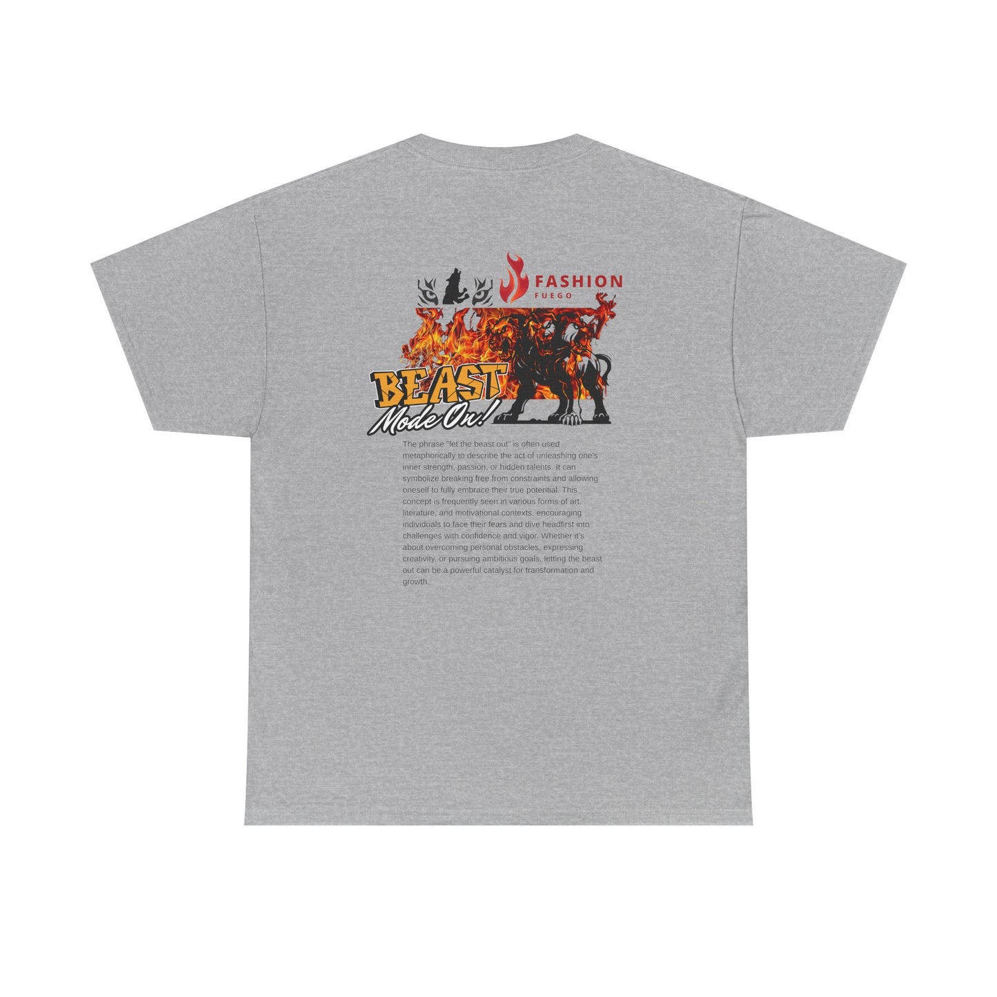 Wolf Spirit Unisex Heavy Cotton Tee - Let The Beast Out, Graphic Shirt, Animal Lover Tee, Nature Inspired Apparel, Gift for Adventurers