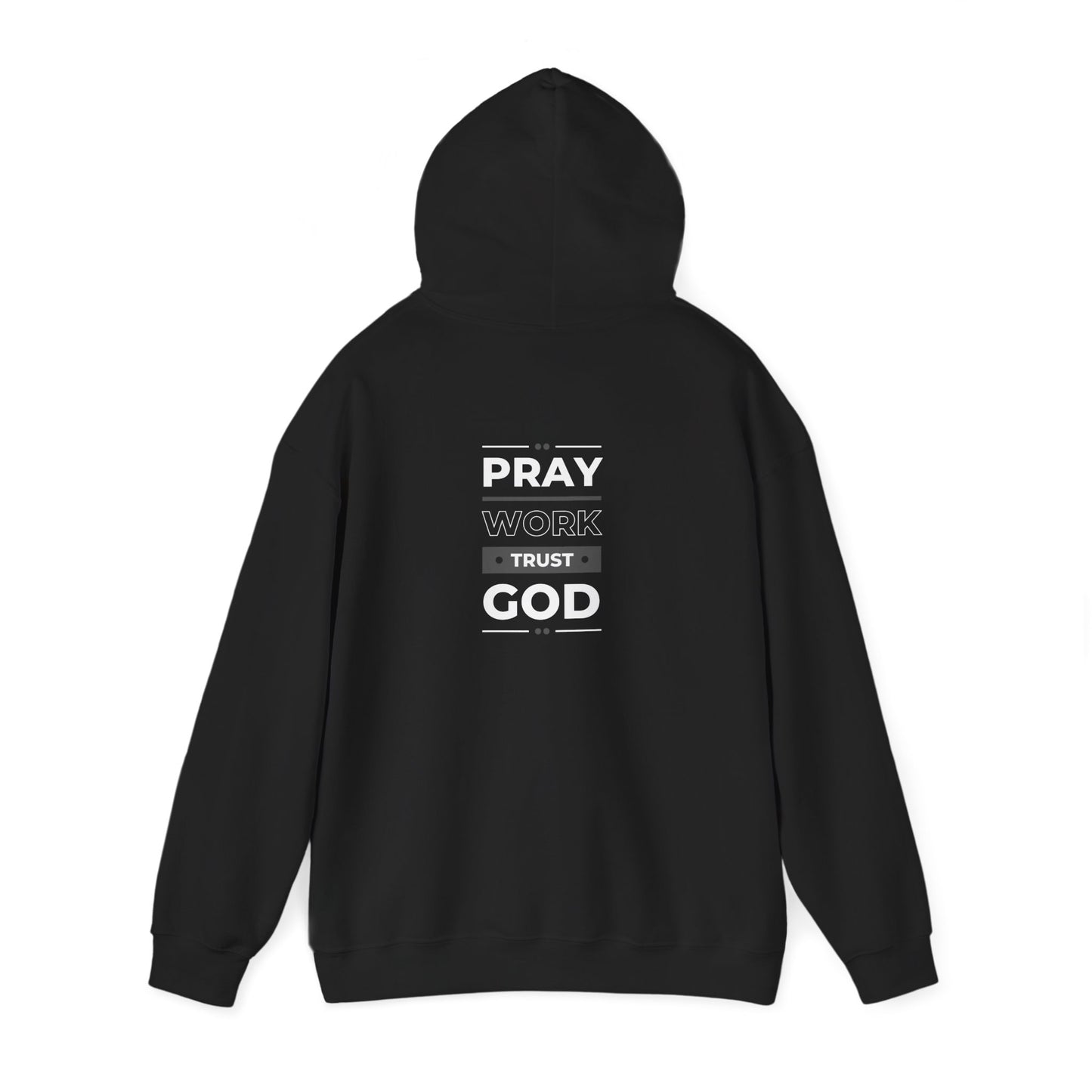 Faith-Inspired Unisex Heavy Blend™ Hooded Sweatshirt – Pray Work Trust God