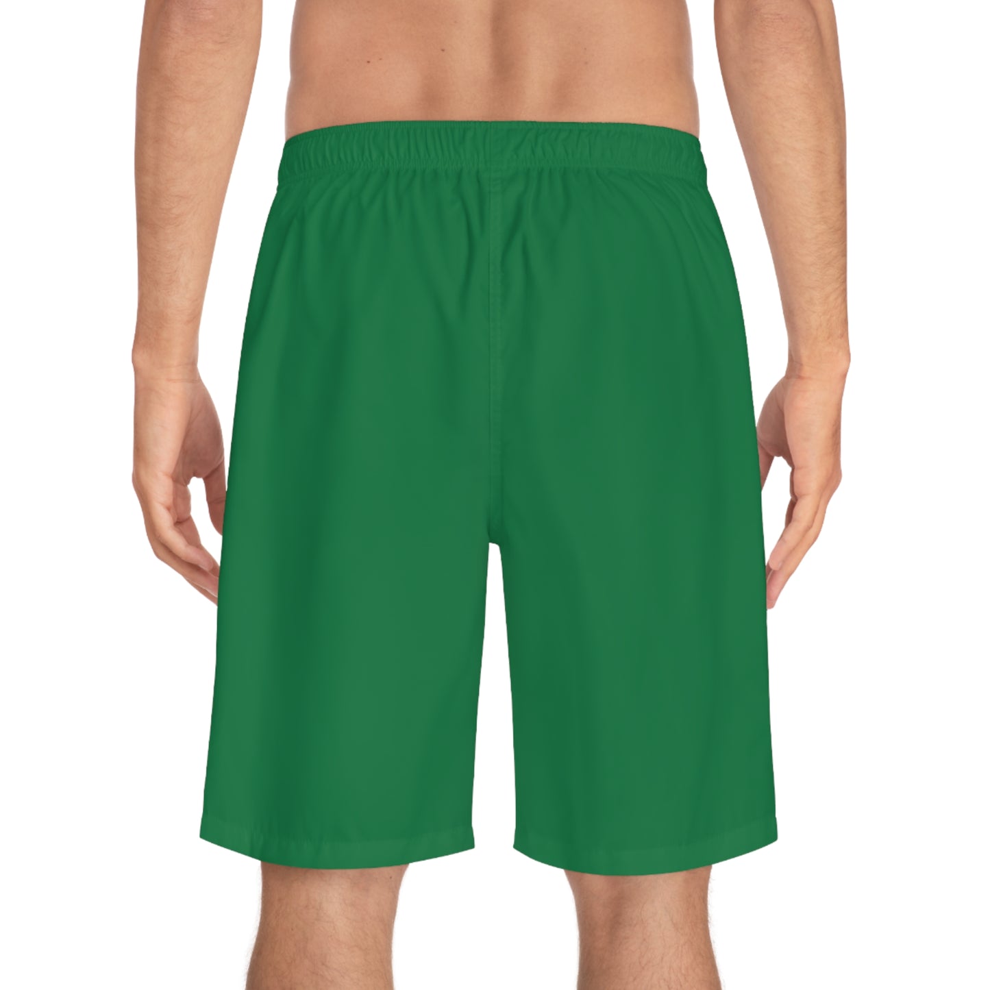 Dark greenWhite Board Shorts - Power Tiger Design for Beach and Pool