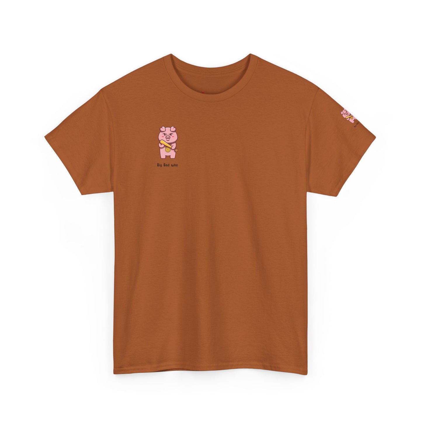 Cute Pig Cartoon Unisex Heavy Cotton Tee - Fun & Playful Style for Animal Lovers