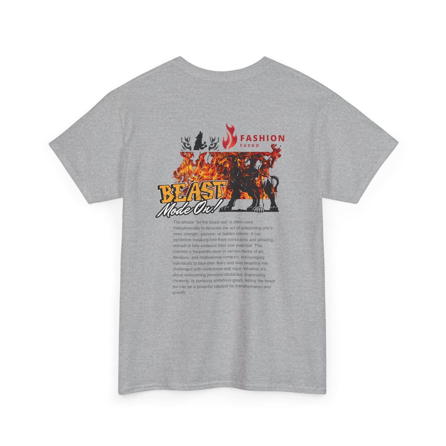Wolf Spirit Unisex Heavy Cotton Tee - Let The Beast Out, Graphic Shirt, Animal Lover Tee, Nature Inspired Apparel, Gift for Adventurers