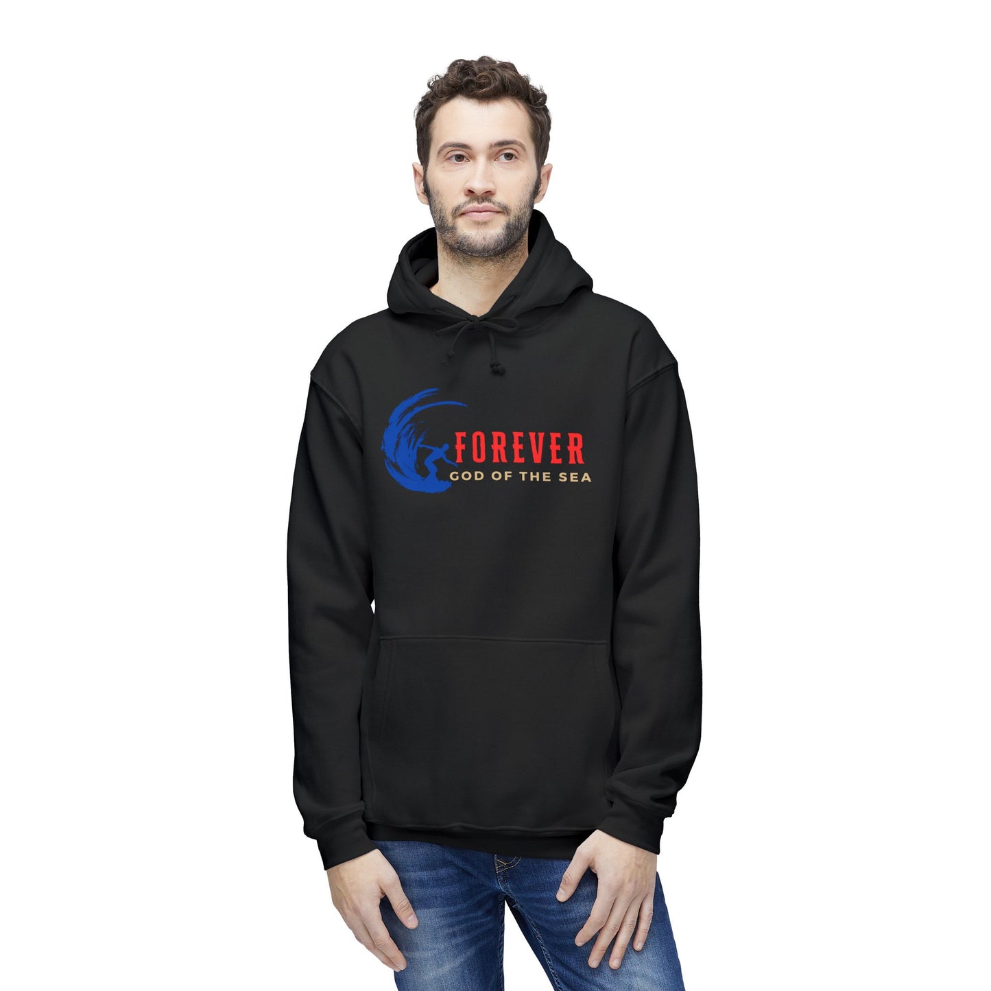 Forever God of the sea Unisex Hooded Sweatshirt, Casual Wear, Perfect Gift, Beach Lover, Summer Vibe, Made in USA
