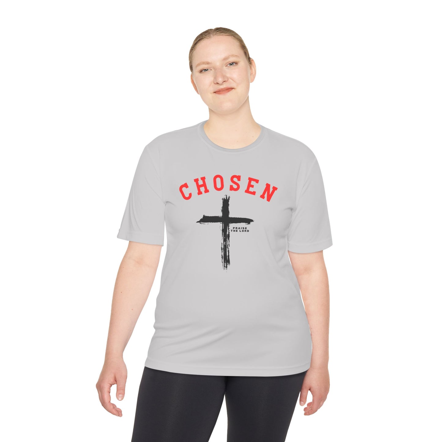 Chosen Faith Unisex Moisture-Wicking Tee, Comfortable Workout Shirt, Christian Fitness Apparel, Faith-Based Gift, Sportswear