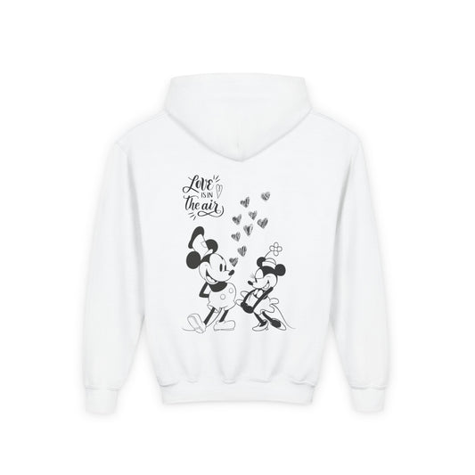 Cute Mickey & Minnie Love Hoodie for Kids, Youth Sweatshirt, Valentine's Day Gift, Cozy Hoodie