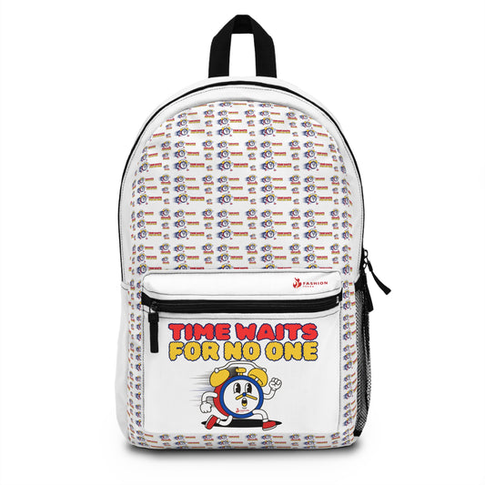 "Time Waits for No One" - School Bag, Backpack, Gift Idea, Travel Backpack, Casual Daypack
