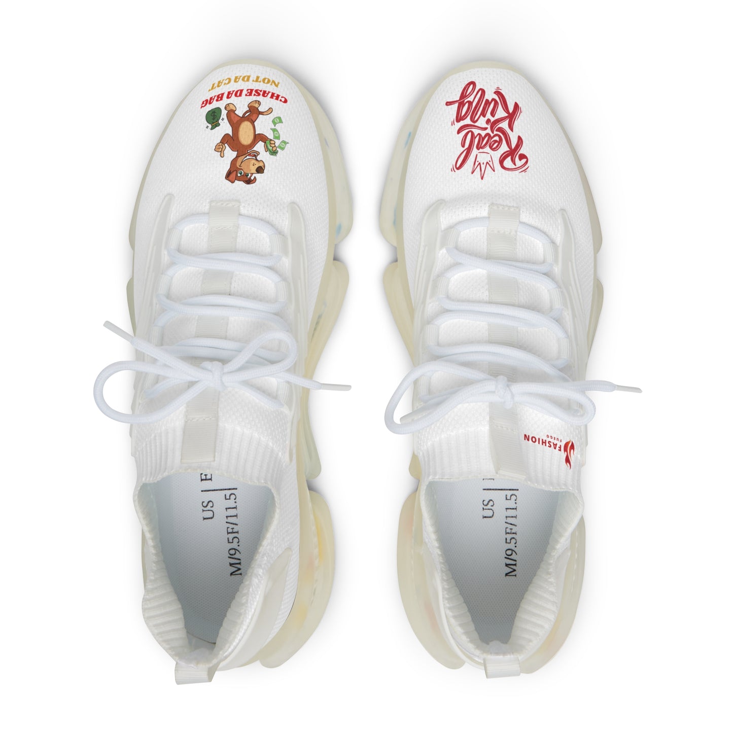 All white Fashion Fuego/ Chase Da Bag Mesh Sneakers