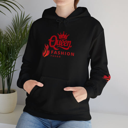 Queen Fashion Fuego Unisex Hoodie, Streetwear Sweatshirt, Trendy Layering Piece, Gift for Her, Stylish Wardrobe Essential