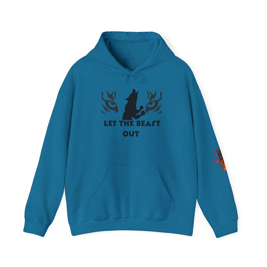 Let the beast out .Beast Mode Hooded Sweatshirt - Unisex Heavy Blend, Cozy Streetwear, Perfect for Animal
