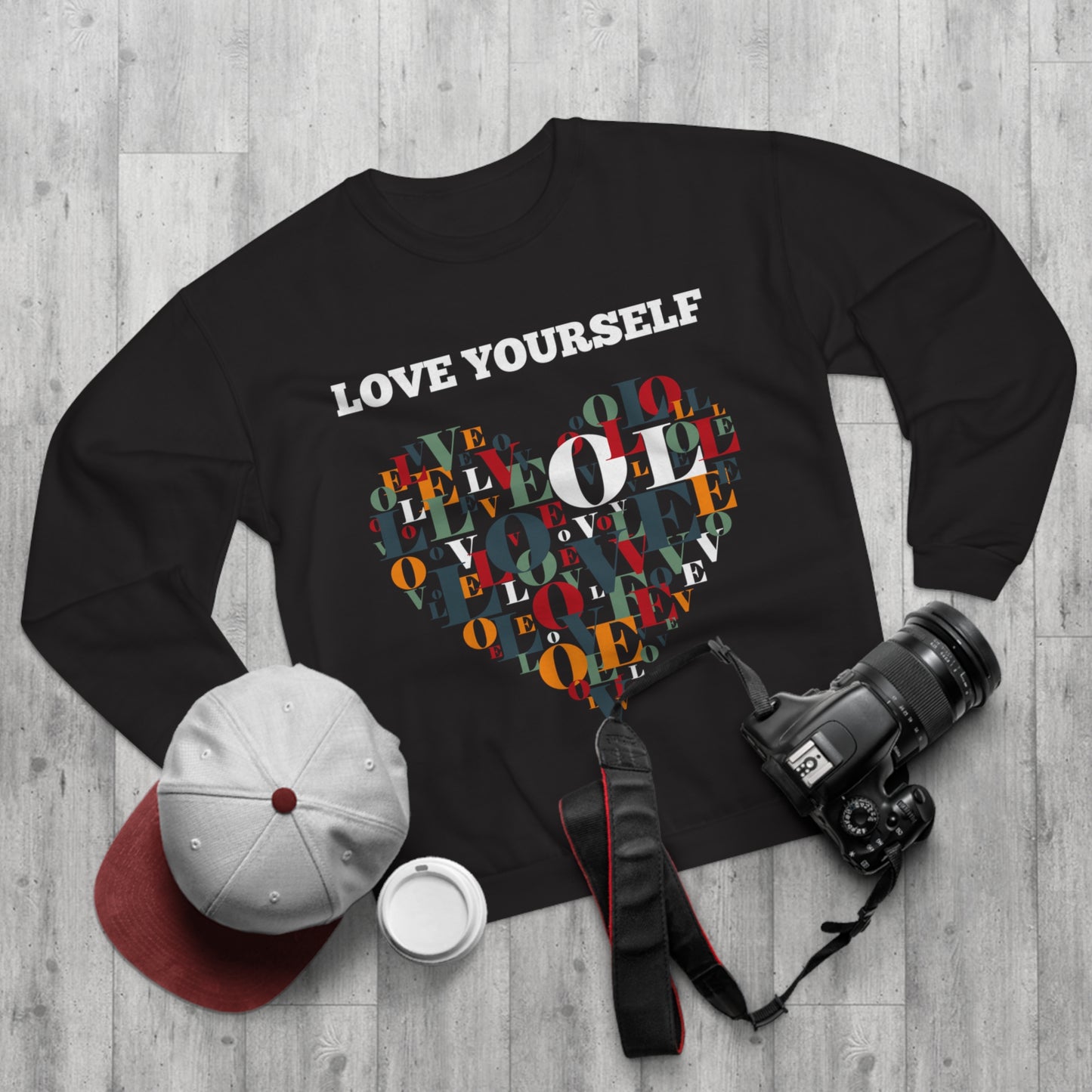 Love Yourself Unisex Crew Neck Sweatshirt - Cozy Gift for Self-Love, Motivation, Birthdays, Self-Care, Everyday Wear