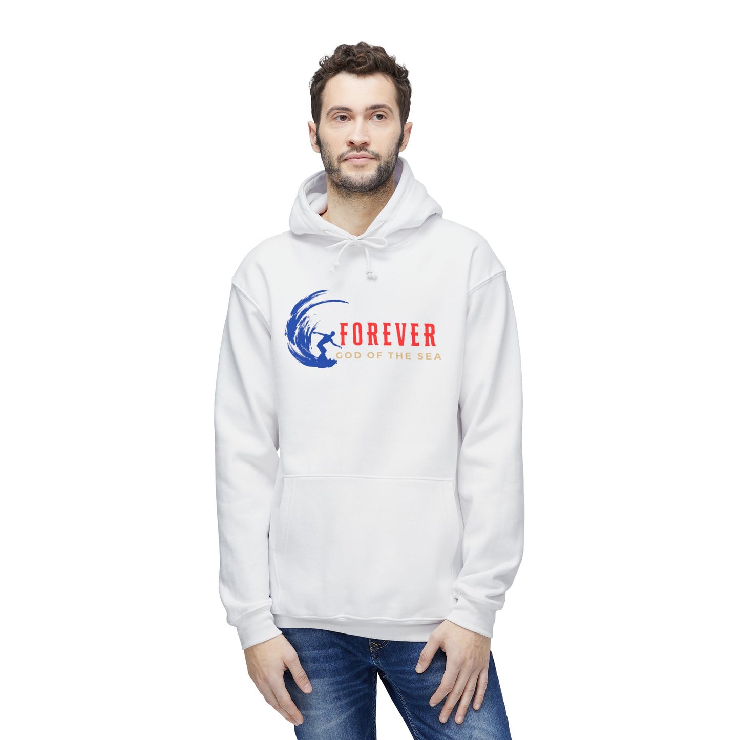 Forever God of the sea Unisex Hooded Sweatshirt, Casual Wear, Perfect Gift, Beach Lover, Summer Vibe, Made in USA