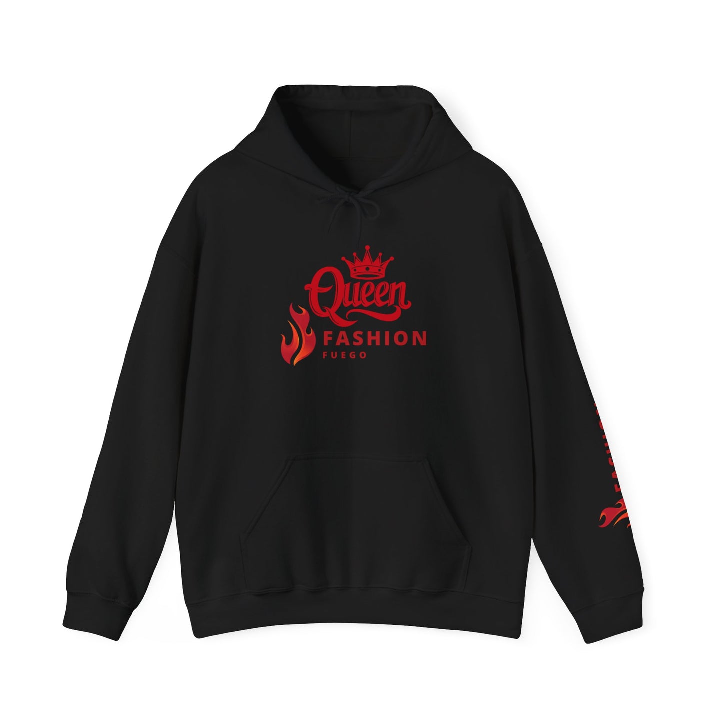 Queen Fashion Fuego Unisex Hoodie, Streetwear Sweatshirt, Trendy Layering Piece, Gift for Her, Stylish Wardrobe Essential