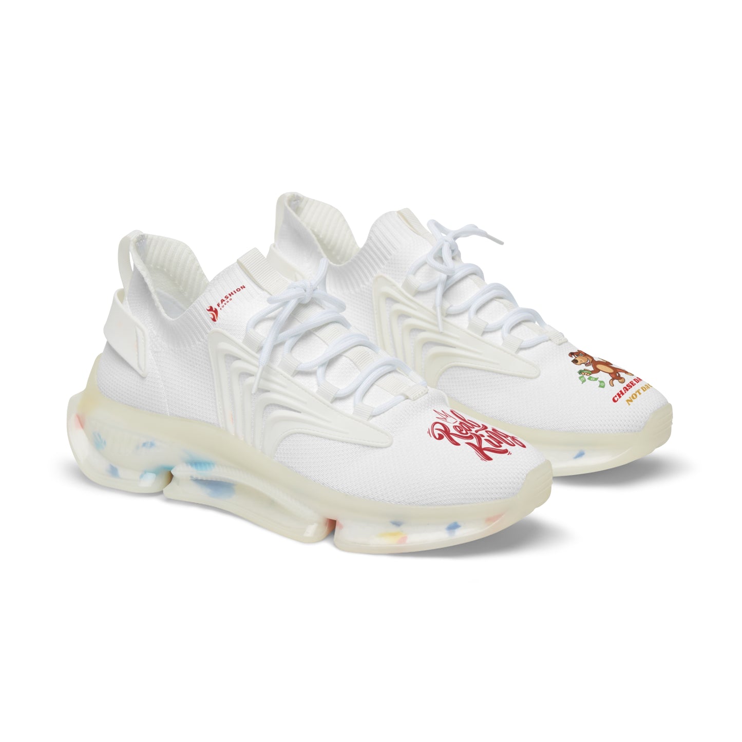 All white Fashion Fuego/ Chase Da Bag Mesh Sneakers