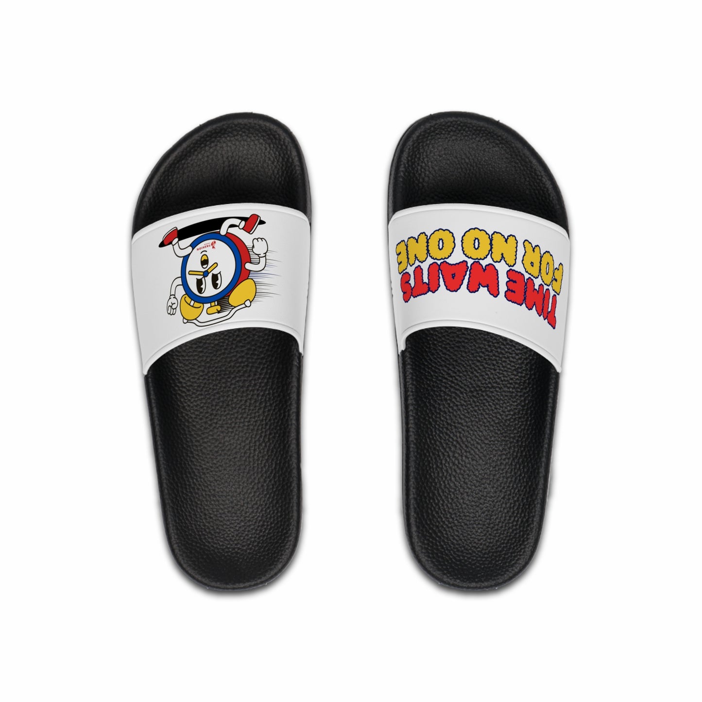 Time waits for no one Casual Beach Slides, Gift for Him, Fun Summer Ventures