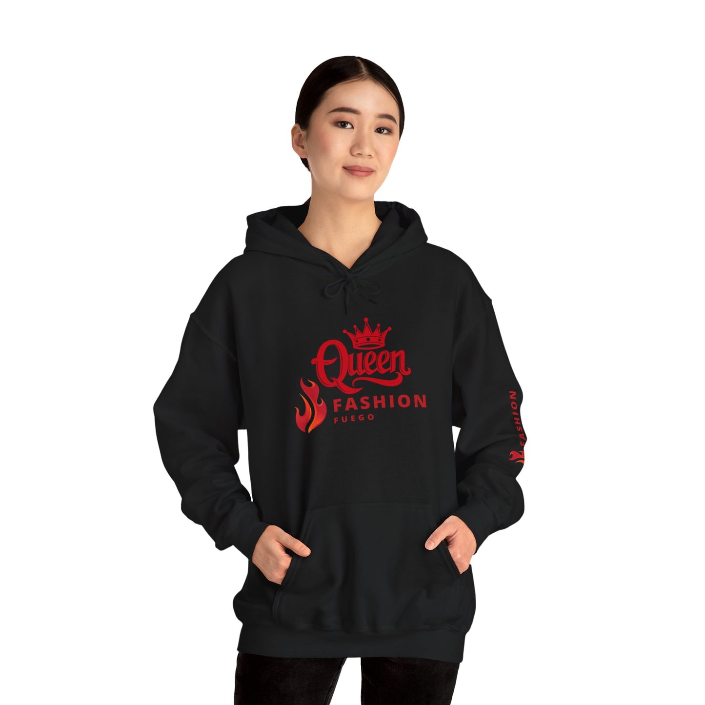 Queen Fashion Fuego Unisex Hoodie, Streetwear Sweatshirt, Trendy Layering Piece, Gift for Her, Stylish Wardrobe Essential