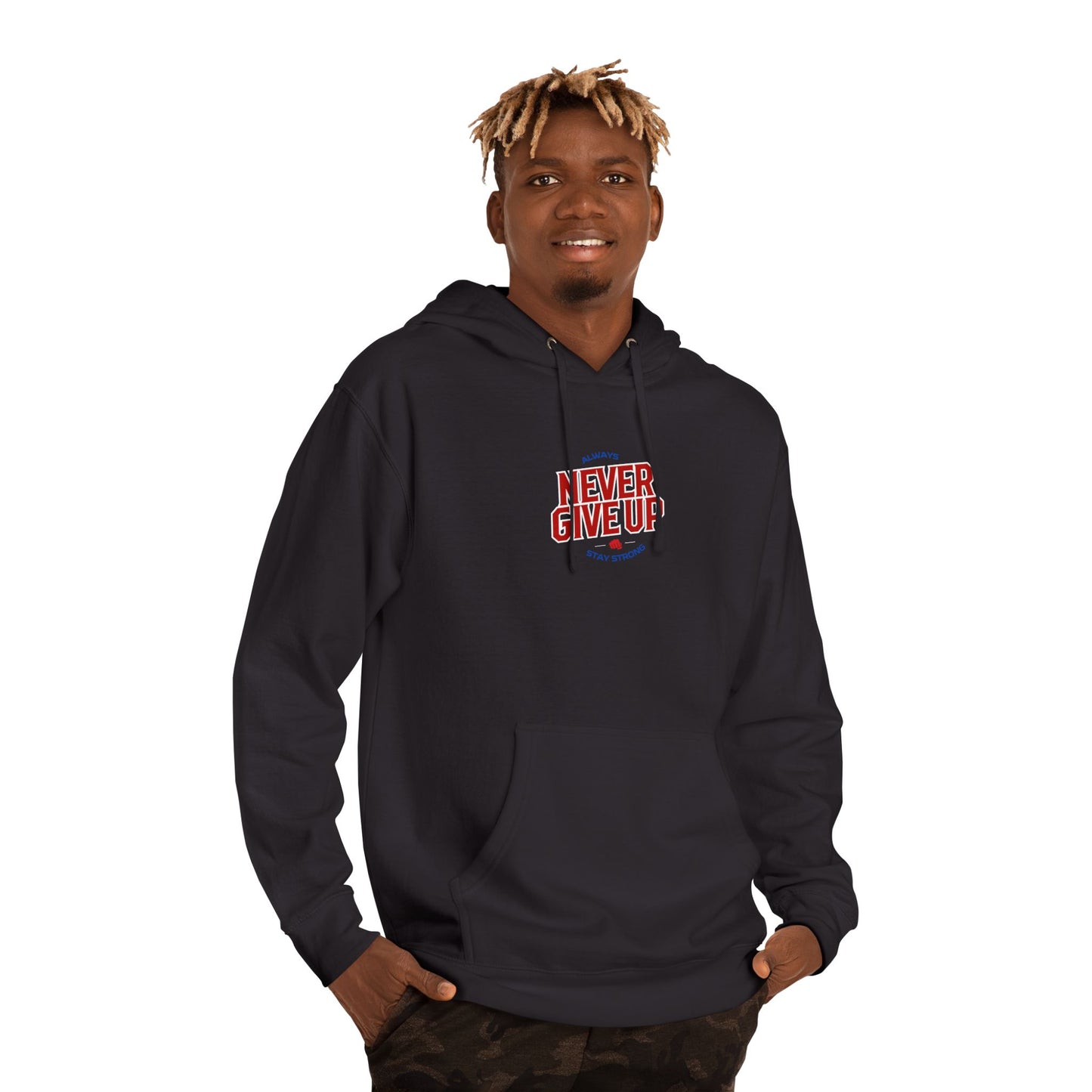 Never give up Hooded Sweatshirt