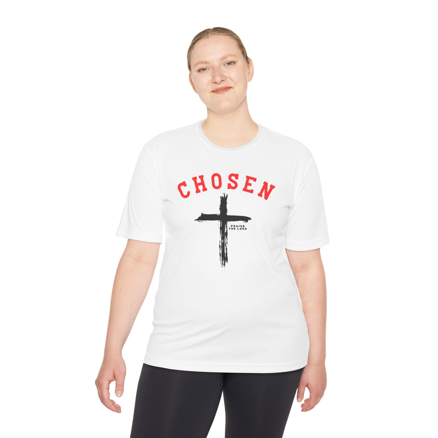 Chosen Faith Unisex Moisture-Wicking Tee, Comfortable Workout Shirt, Christian Fitness Apparel, Faith-Based Gift, Sportswear