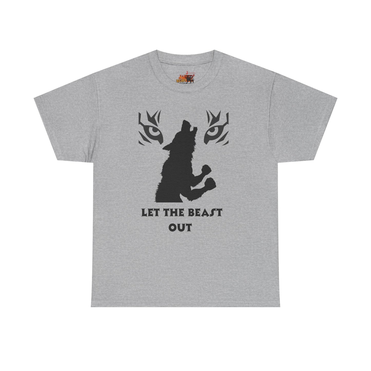 Wolf Spirit Unisex Heavy Cotton Tee - Let The Beast Out, Graphic Shirt, Animal Lover Tee, Nature Inspired Apparel, Gift for Adventurers
