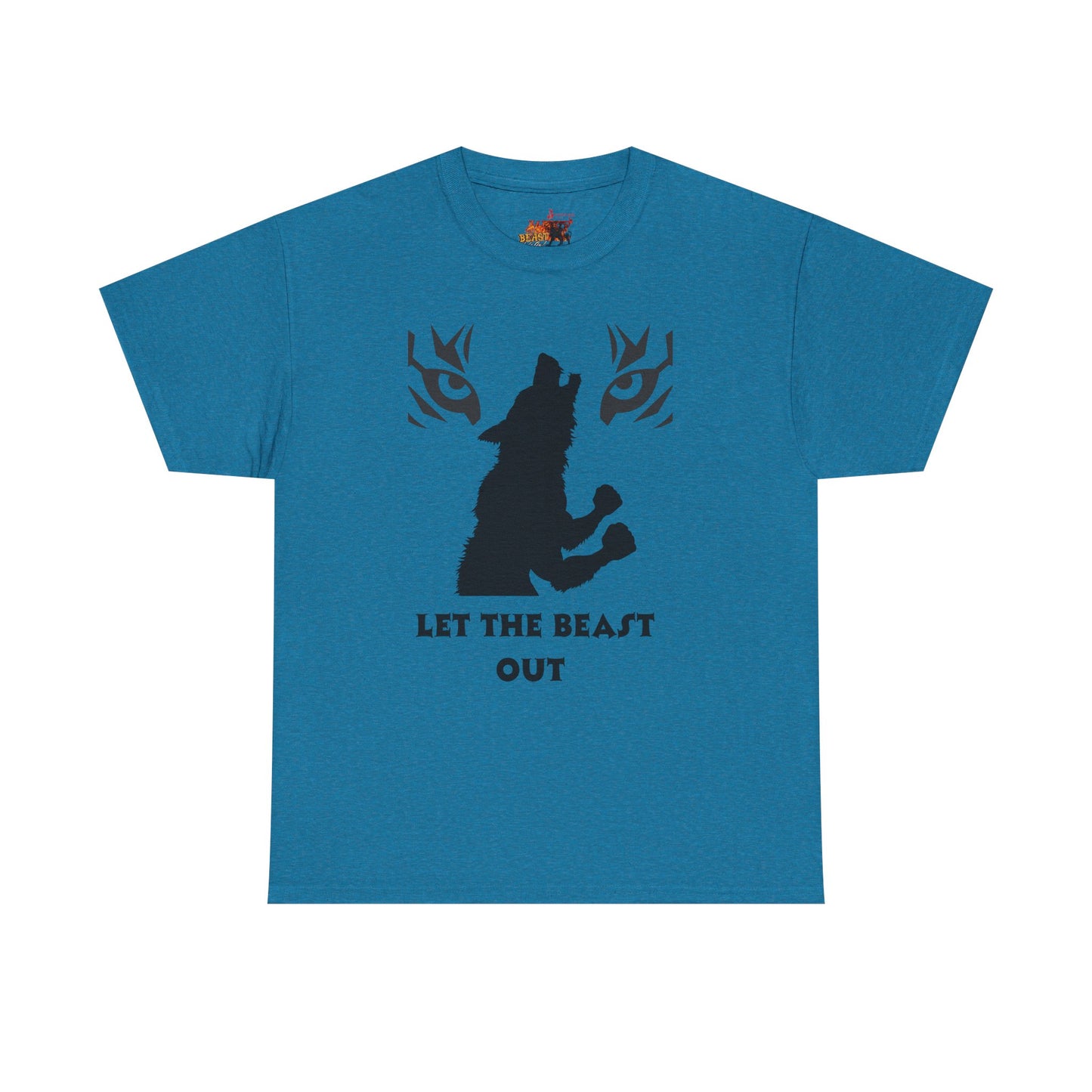 Wolf Spirit Unisex Heavy Cotton Tee - Let The Beast Out, Graphic Shirt, Animal Lover Tee, Nature Inspired Apparel, Gift for Adventurers