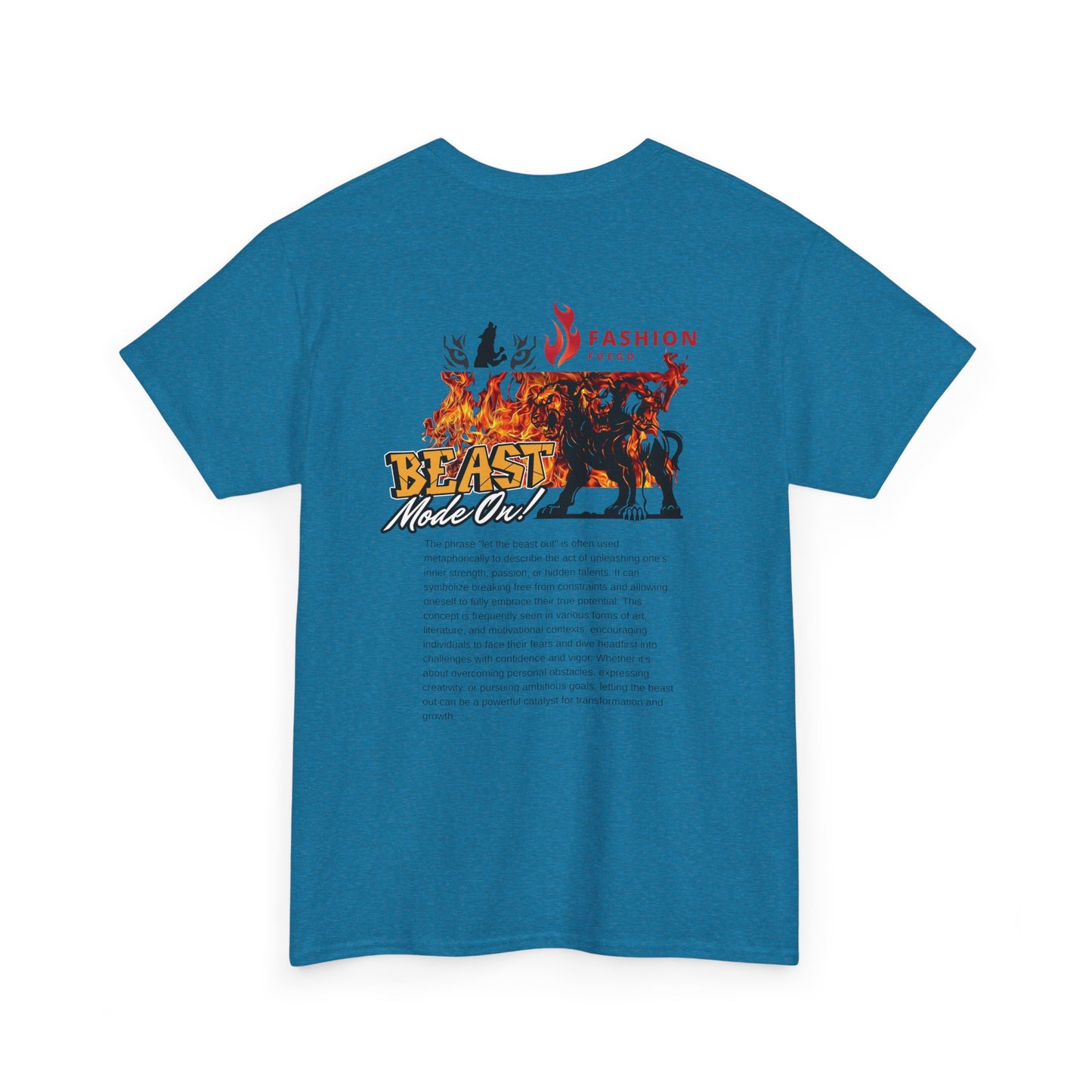 Wolf Spirit Unisex Heavy Cotton Tee - Let The Beast Out, Graphic Shirt, Animal Lover Tee, Nature Inspired Apparel, Gift for Adventurers
