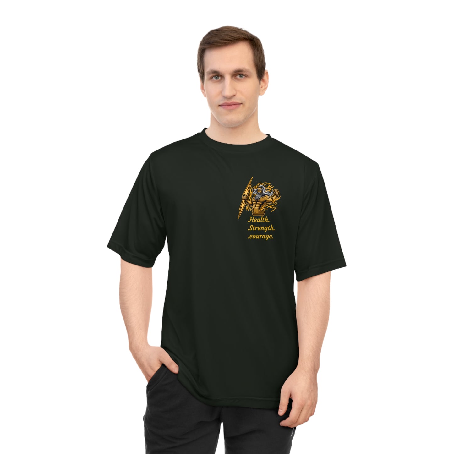 zeus Unisex Zone Performance T-Shirt - Health, Strength, Courage Motivational Tee