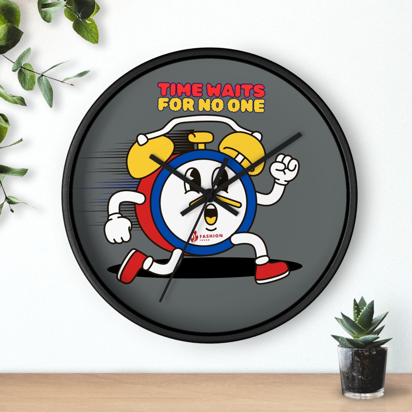Motivational Wall Clock - Time Waits for No One - Fun Home Decor, Gift Clock for Motivation