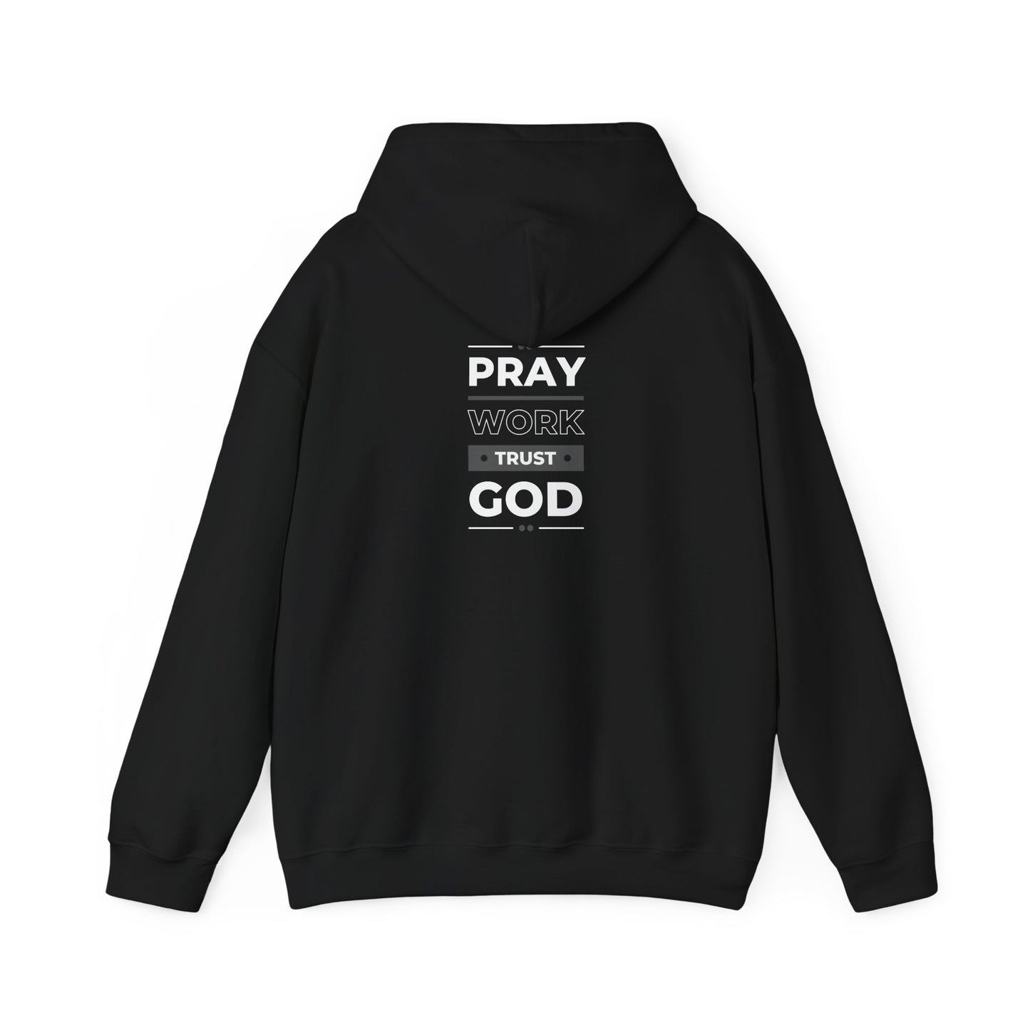 Faith-Inspired Unisex Heavy Blend™ Hooded Sweatshirt – Pray Work Trust God